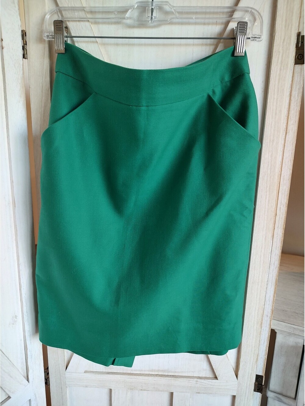 J.Crew The Pencil Skirt Green Size 4 Cotton #business #sophisticated #Holiday